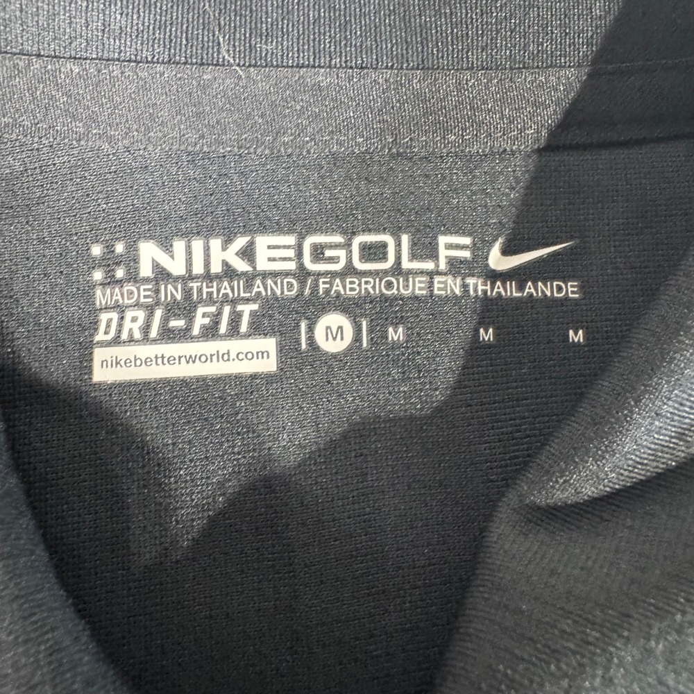 Nike Golf Dri-FIT Polo Shirt Mens Medium Black Mello Yello Logo NWT New - Picture 3 of 7